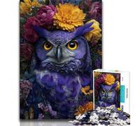 Puzzles pour Adultes 1000 pièces Puzzle Hibou Violet, Jeu Familial Anti-Stress, défi Difficile, renforce l'amour Entre Couples (38x26cm)