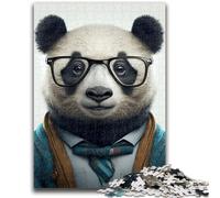 Puzzles pour Adultes 1000 pièces Puzzle Hipster Panda en vêtements Soulagement du Stress Défi Difficile Améliorer l'amour Entre Les Couples 26x38cm