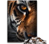Puzzles pour Adultes 1000 pièces Puzzle Intense Œil du Tigre Soulagement du Stress Défi Difficile Renforcer l'amour Entre Les Couples 26x38cm