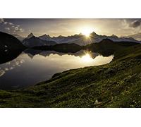 Puzzles pour Adultes 1000 pièces Puzzle Jeux éducatifs Décoration de la Maison Nature Paysage, Coucher de Soleil, Montagne, Lac, Suisse, Alpes, Grand Saint-Bernard, Lac Nette 38x52CM