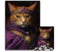 Puzzles pour Adultes 1000 pièces Puzzle King Cat Puzzles en Carton pour la décoration intérieure, Divertissement en Famille, 14 Ans et Plus 26x38cm