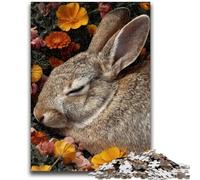 Puzzles pour Adultes 1000 pièces Puzzle Lapin endormi Aide Le Cerveau à exercer Jouets addictifs pour cultiver la Patience Décoration Parfaite 50x75cm