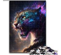 Puzzles pour Adultes 1000 pièces Puzzle Léopard Foudre Fabriqué en Carton, Cadeau Parfait pour Les Anniversaires, Les Vacances, Les décorations de fête Spatiale 1000 pièces(26x38cm)