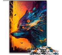 Puzzles pour Adultes 1000 pièces Puzzle Loup Cauchemar Coloré, pour Les 14 Ans et Plus pour Un Jeu éducatif Défi Jouet Cadeau pour Les Anniversaires (Taille 50x75cm)