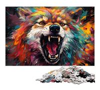 Puzzles pour Adultes 1000 pièces Puzzle Loup coloré découpé avec précision pour Toute la Famille 1000 pièces (38 x 26 cm)