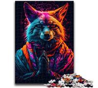 Puzzles pour Adultes 1000 pièces Puzzle Loup coloré Incroyable Soulagement du Stress Défi Difficile Améliorer l'amour Entre Les Couples 26x38cm