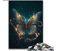 Puzzles pour Adultes 1000 pièces Puzzle Lumineux Papillon Fabriqué en Carton, Cadeau Parfait pour Les Anniversaires, Noël, Halloween, Thanksgiving, Pâques 1000 pièces(26x38cm)