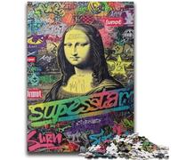 Puzzles pour Adultes 1000 pièces Puzzle Mona Lisa est drôle Soulagement du Stress Défi Difficile Améliorer l'amour Entre Les Couples 26x38cm