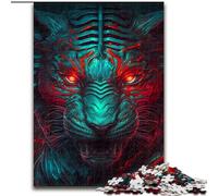 Puzzles pour Adultes 1000 pièces Puzzle Monstre Tigre Bleu Activité de cohésion familiale, Cadeau Unique pour Les fêtes et Les Anniversaires (Taille : 26x38cm)