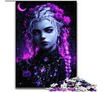 Puzzles pour Adultes 1000 pièces Puzzle Mystérieuse Elfe Fille, Jouets Éducatifs Jeux Anti-Stress Décoration Murale (Taille 50x75cm)