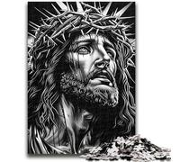 Puzzles pour Adultes 1000 pièces Puzzle Noir et Blanc Jésus pour 14 Ans et Plus Jeu de réflexion Meilleur Cadeau pour Adultes et Adolescents 50X75CM