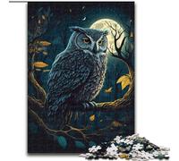 Puzzles pour Adultes 1000 pièces Puzzle Nuit Hibou en Carton, Cadeau pour Hommes et Femmes, pour Tous Les Jours et Occasions spéciales 1000 pièces(26x38cm)