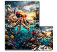 Puzzles pour Adultes 1000 pièces Puzzle Ocean Octopus Puzzle Jouets éducatifs et éducatifs, idéal comme Cadeau pour Toute la Famille à partir de 14 Ans 50x75cm