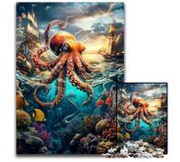 Puzzles pour Adultes 1000 pièces Puzzle Octopus de l'océan Puzzles en Carton Jouets éducatifs et éducatifs, idéal comme Cadeau pour Toute la Famille à partir de 14 Ans 26x38cm