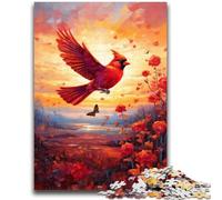 Puzzles pour Adultes 1000 pièces Puzzle Oiseau Rouge Soulagement du Stress Défi Difficile Améliorer l'amour Entre Les Couples 50x75cm