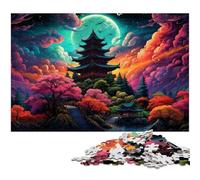 Puzzles pour Adultes 1000 pièces Puzzle Pagode colorée Une œuvre d'art pour Adolescents de 14 Ans et Plus 1000 pièces (38 x 26 cm)
