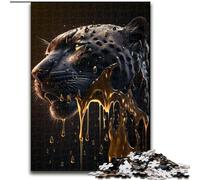 Puzzles pour Adultes 1000 pièces Puzzle Panthère Gouttes Fabriqué en Carton, Cadeau Parfait pour Les Anniversaires, Noël, Halloween, Thanksgiving, Pâques 1000 pièces(26x38cm)
