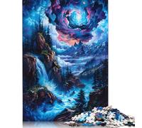 Puzzles pour Adultes 1000 pièces Puzzle Paysage de Cascade Mystique Puzzle pour Adultes Jeu Stimulant 1000 pièces (75x50cm)