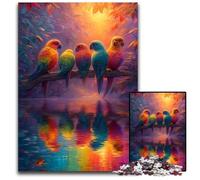 Puzzles pour Adultes 1000 pièces Puzzle Perroquet Arc-en-Ciel Puzzles en Bois Soirée de Jeux en Famille, Art décoratif à Faire soi-même 50x75cm