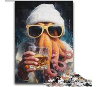 Puzzles pour Adultes 1000 pièces Puzzle Poulpe Buveur, Anti-Stress, défi Difficile, idéal comme Cadeau pour Toute la Famille 38x52cm