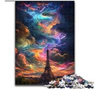 Puzzles pour Adultes, 1000 pièces, Puzzle psychédélique Eiffel, idéal pour Les Amoureux, Cadeau Parfait pour Noël, Le Nouvel an ou la Saint-Valentin (Taille 50x75cm)
