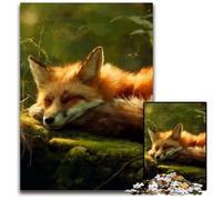 Puzzles pour Adultes 1000 pièces Puzzle Renard de la forêt Puzzles en Bois Soirée de Jeux en Famille, œuvres d'art décoratives à Faire soi-même 50x75cm