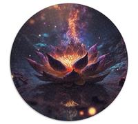Puzzles pour Adultes, 1000 pièces, Puzzle Rond Cosmic Bloom Black Lotus, Jeu Familial interactif, décoration d'intérieur à Faire soi-même, Cadeau Casse-tête (Taille 67,5 x 67,5 cm)