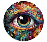Puzzles pour Adultes 1000 pièces, Puzzle Rond psychédélique du troisième œil, adapté aux Adultes et aux Enfants de Plus de 12 Ans. Puzzles en Carton pour Le Plaisir en Famille.