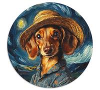 Puzzles pour Adultes, 1000 pièces, Puzzle Rond Teckel Van Gogh, Jeu Familial interactif, décoration d'intérieur à Faire soi-même, Cadeau Casse-tête (Taille 67,5 x 67,5 cm)