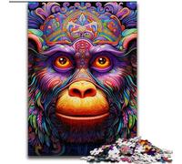 Puzzles pour Adultes 1000 pièces Puzzle Singe coloré pour s'amuser en Famille Parfait pour Les Vacances, Les soirées de Jeux interactives (Taille : 50x75cm)