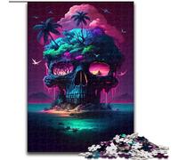 Puzzles pour Adultes 1000 pièces Puzzle Squelette d'île en Carton, Casse-tête Stimulant pour Les Adolescents et Les familles 1000 pièces(26x38cm)