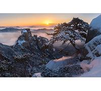 Puzzles pour Adultes 1000 pièces, Puzzle Stimulant pour Les fêtes d'anniversaire en Famille, Jeux éducatifs, paysages naturels, Montagnes, Lever de Soleil, Corée 26 x 38 cm