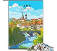 Puzzles pour Adultes 1000 pièces Puzzle Suisse Berne Voyage, Apprentissage éducatif est idéal comme Cadeau pour Toute la Famille 50x75cm