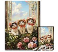Puzzles pour Adultes 1000 pièces Puzzle Trois Chatons Puzzle Jouets éducatifs et éducatifs, idéal comme Cadeau pour Toute la Famille à partir de 14 Ans 50x75cm