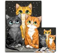 Puzzles pour Adultes 1000 pièces Puzzle Trois Chats Jeux éducatifs, avec Affiche et fiche de Questions-réponses pour Les 14 Ans et Plus 50x75cm