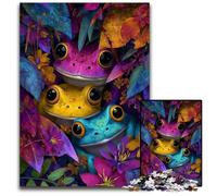 Puzzles pour Adultes 1000 pièces Puzzle Trois Grenouilles Puzzles en Carton Jouets éducatifs et éducatifs, idéal comme Cadeau pour Toute la Famille à partir de 14 Ans 26x38cm