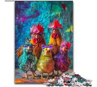 Puzzles pour Adultes 1000 pièces Puzzle Trois Poules, Aidez Le Cerveau à exercer des Jouets addictifs pour cultiver la Patience Décoration Parfaite (Taille 26x38cm)