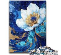 Puzzles pour Adultes 1000 pièces Puzzle Violets et Sarcelles Art Floral pour Les 14 Ans et Plus Jeux Amusants Activités Amusantes à la Maison, Cadeaux d'anniversaire, Cadeaux de Voyage 26x38cm