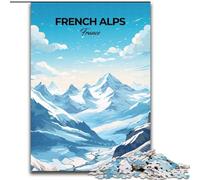 Puzzles pour Adultes 1000 pièces Puzzle Voyage dans Les Alpes françaises, à partir de 14 Ans Jeux éducatifs à Domicile Jouets DIY Illustration Cadeau 50x75cm
