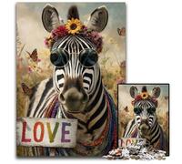 Puzzles pour Adultes 1000 pièces Puzzle Zèbre Arc-en-Ciel Jouets éducatifs et éducatifs, idéal comme Cadeau pour Toute la Famille à partir de 14 Ans 50x75cm