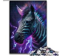 Puzzles pour Adultes 1000 pièces Puzzle Zèbre Éclair en Carton, pour Adolescents et Famille, Cadeau de Noël idéal 1000 pièces(26x38cm)