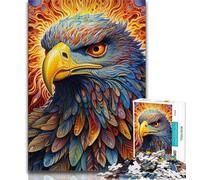 Puzzles pour Adultes 1000 pièces Puzzles Aigle Coloré Staycation Kill Time avec Affiche et Fiche Trivia Assorties 26x38cm