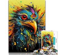 Puzzles pour Adultes 1000 pièces Puzzles Aigle Coloré Staycation Kill Time avec Affiche et Fiche Trivia Assorties 26x38cm