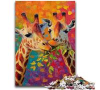 Puzzles pour Adultes 1000 pièces, Puzzles Animaux girafes pour Adultes, Jouets de Jeu, Chaque pièce est Unique - Jeu Familial Stimulant et Amusant (38x26cm)
