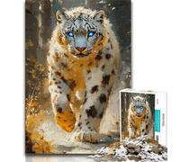 Puzzles pour Adultes 1000 pièces, Puzzles Animaux léopard des neiges pour Adultes, Jeux éducatifs, décoration de la Maison, Convient pour la décoration de Bureau (Taille 75x50cm)