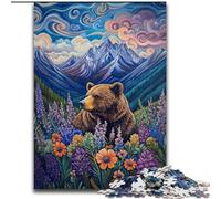 Puzzles pour Adultes 1000 pièces, Puzzles Animaux Ours Brun, 1000 pièces pour Adultes, décoration d'intérieur DIY, Jeu de réflexion pour Adolescents (Taille 26x38cm)