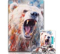 Puzzles pour Adultes 1000 pièces Puzzles aquarelles d'ours Polaires pour Adolescents à Offrir en Cadeau à Toute la Famille à partir de 14 Ans 38x26cm