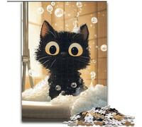 Puzzles pour Adultes 1000 pièces Puzzles artistiques Abstraits de Chat Noir pour Adultes 26X38CM Activité à Domicile pour Les Vacances, Les Anniversaires et Les soirées de Jeux en Famille