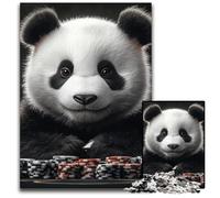 Puzzles pour Adultes 1000 pièces Puzzles artistiques Panda en Carton Design Complexe pour Adolescents, décoration DIY et Divertissement Stimulant pour Le Cerveau 26x38cm