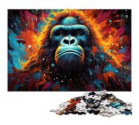 Puzzles pour Adultes 1000 pièces Puzzles colorés en Bois représentant Un Orang outan en colère pour Adultes Superbes Cadeaux pour Noël 1000 pièces (75 x 50 cm)